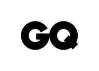 Black bold GQ letters logo on a white background