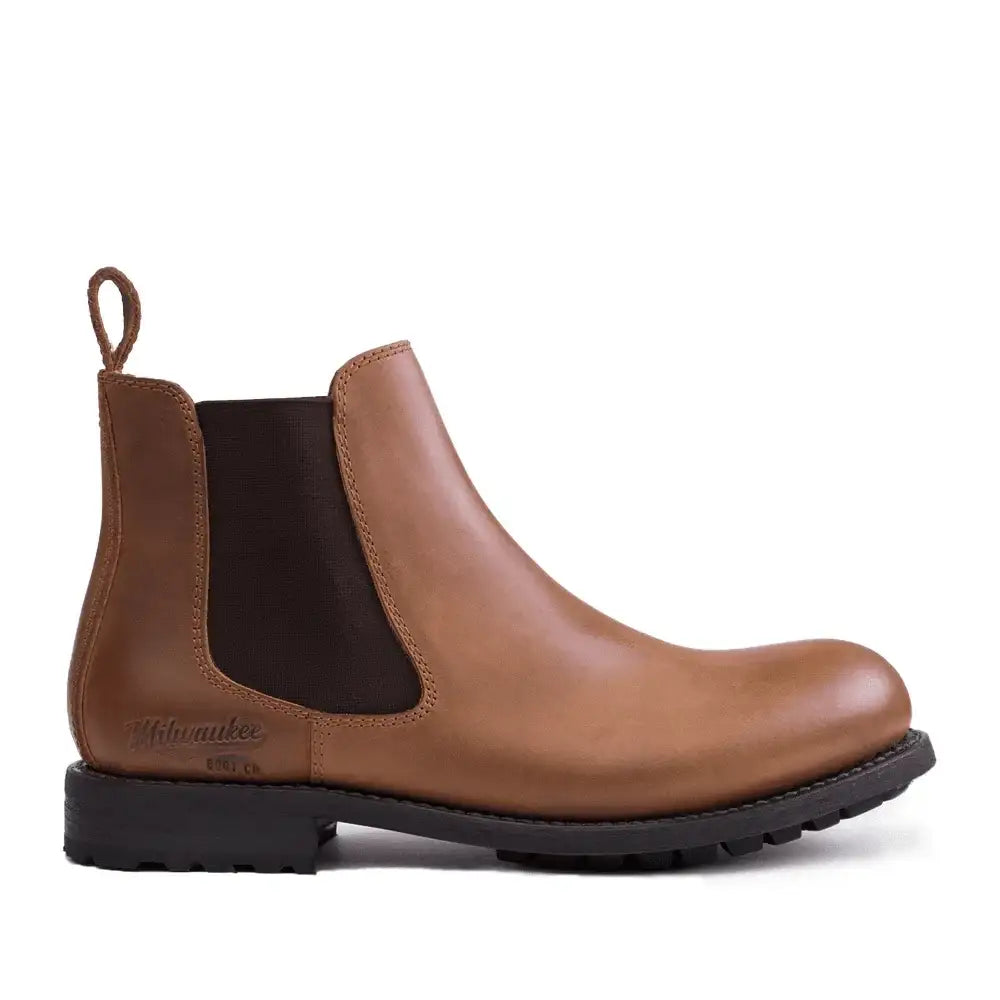 Shorewood Lug Sole Men's Chelsea Boot - Milwaukee Boot Company - Shorewood Lug Sole Men's Chelsea Boot - Scotch / 8M