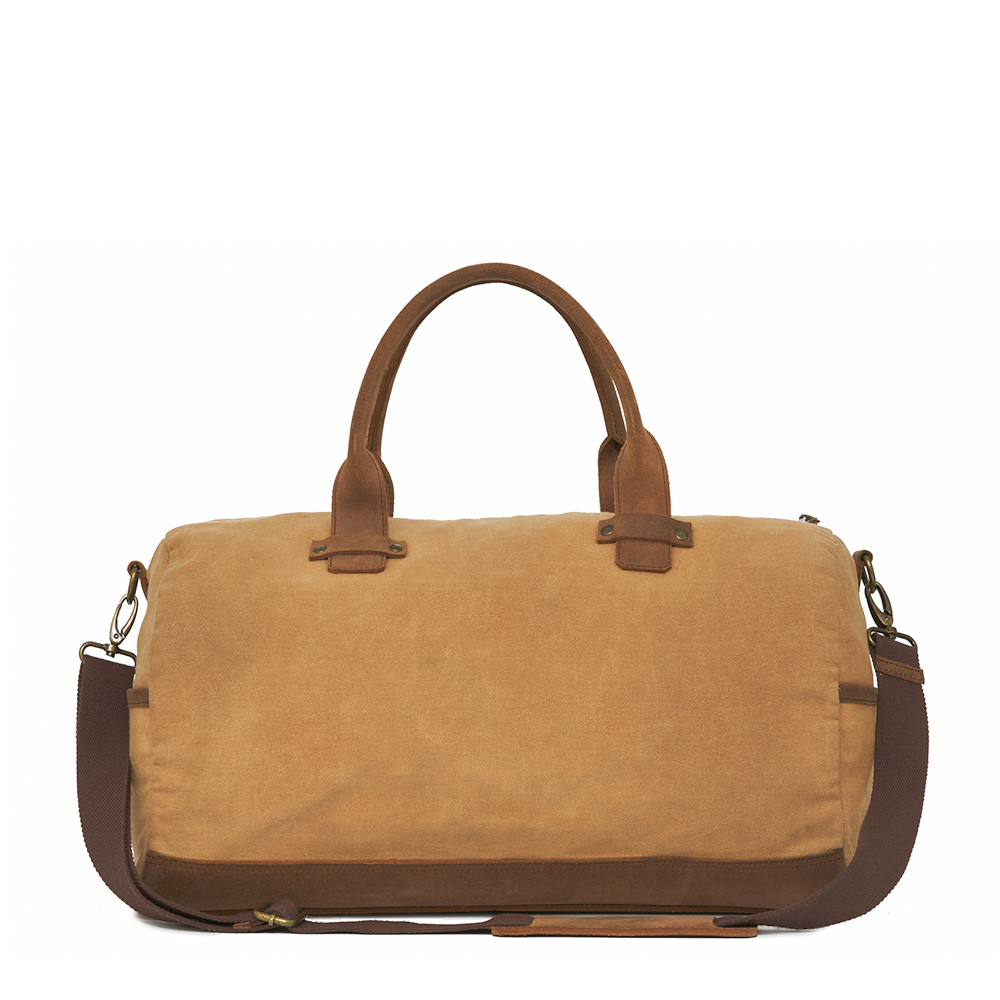 LC Genuine Leather Large Capacity Business Weekender Travel Duffel Bag -  Tan/Brown
